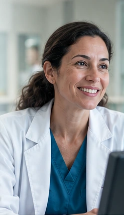 Illustrative clinician at work, from the selected visual concept.